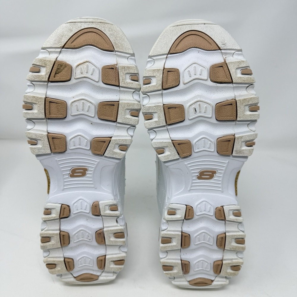 Skechers D'Lites Fresh Start Womens Size 8.5 White Rose Gold Running Shoes 11931 - Picture 7 of 10